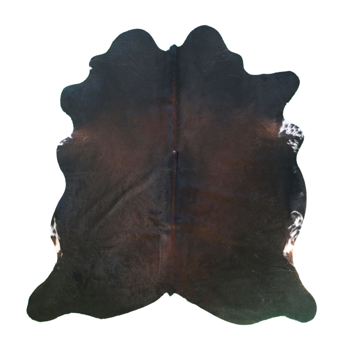 Dunkles Kuhfell 584 mit braun-schwarzer Färbung, 200 × 190 cm