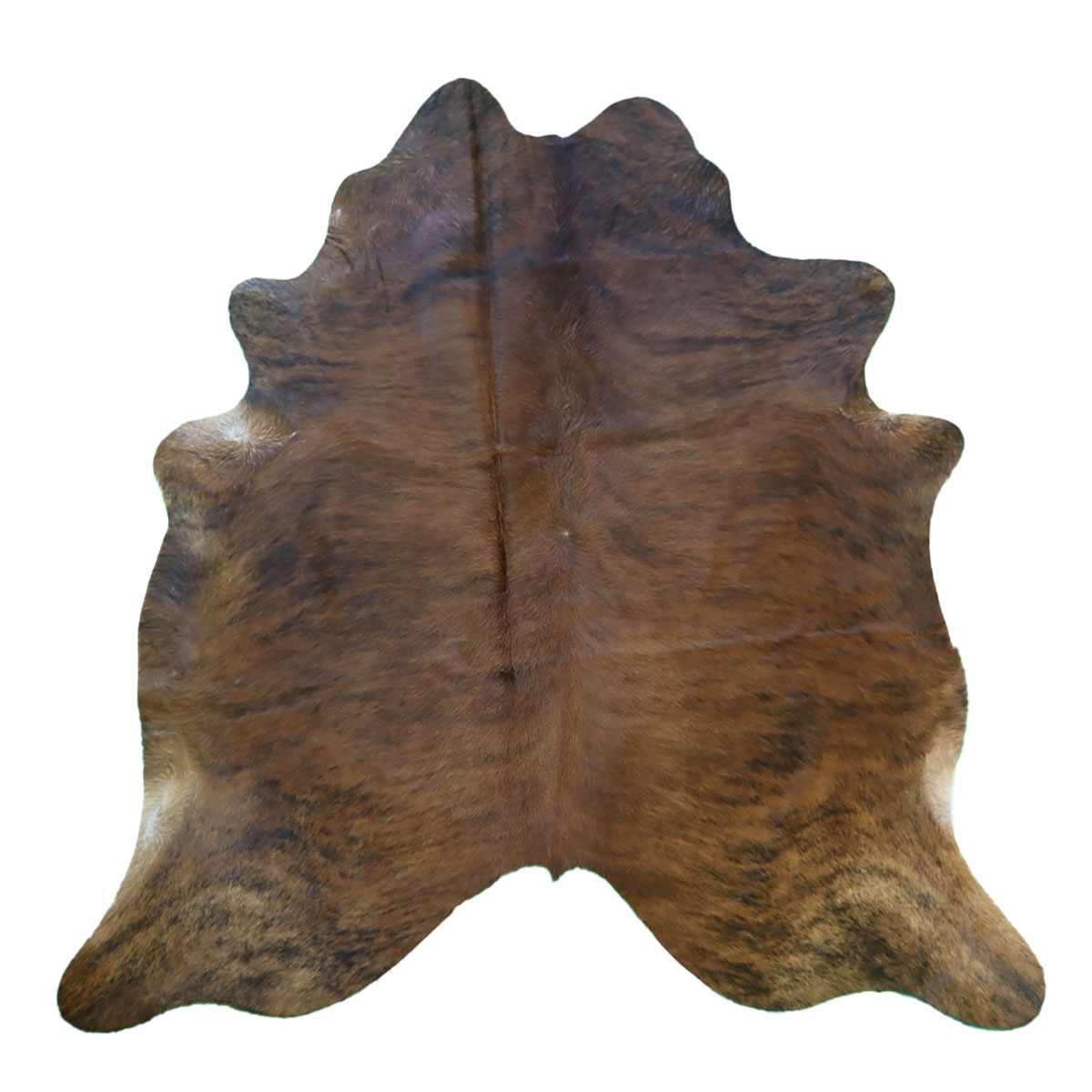 Gestromtes Kuhfell 581 in Braun und Schwarz, 210 × 190 cm
